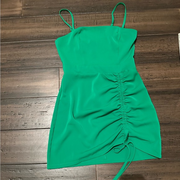 Green Ruched Mini Dress - Picture 5 of 5
